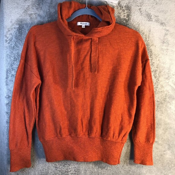Madewell Women's XXS Claireview Hoodie Sweater Maple Glow NC682 MSRP $90 - Picture 1 of 14